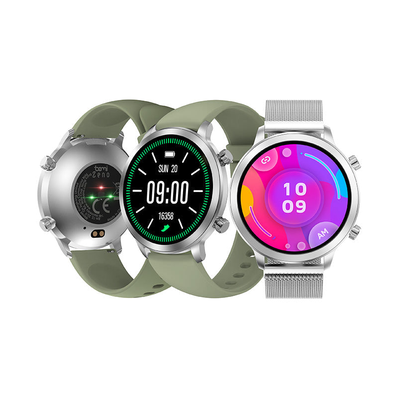Bemi Zeno smartwatch with AI/ 1.43 Amoled/ 2 straps/ ringing/sensors, silver