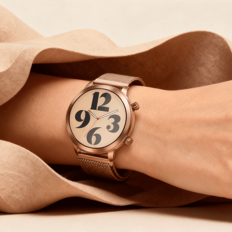 Bemi Zeno smartwatch with AI/ 1.43 Amoled/ 2 straps/ calling/ sensors, gold